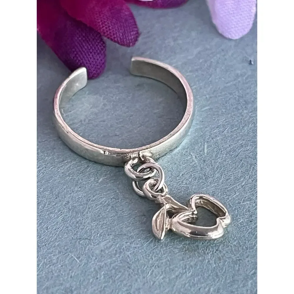 Sterling Silver 925 adjustabe Toe Ring Body Jewerly! Apple